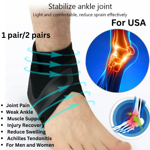 Adjustable Compression Ankle Support Brace for Running Hiking Basketball 1/2Pair
