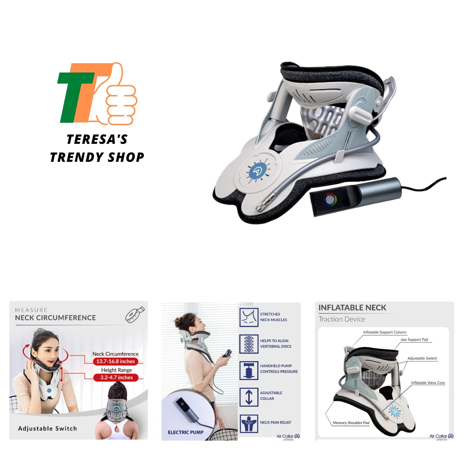 Adjustable Neck & Shoulder Traction Collar – Lightweight Pain Relief Solution