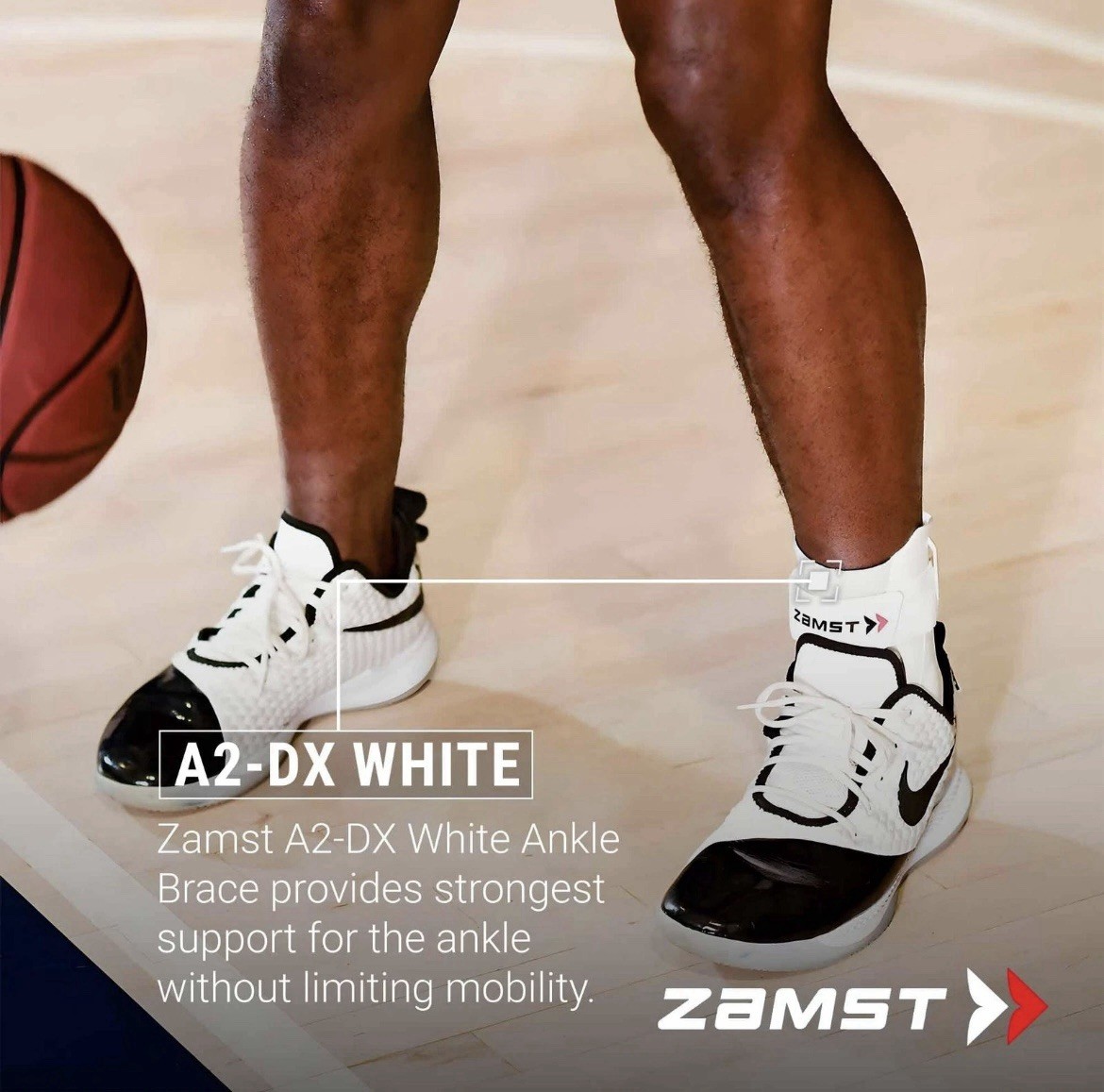 Zamst A2-DX White RIGHT Ankle Brace Sports Support Men Women High-Grade Sprain