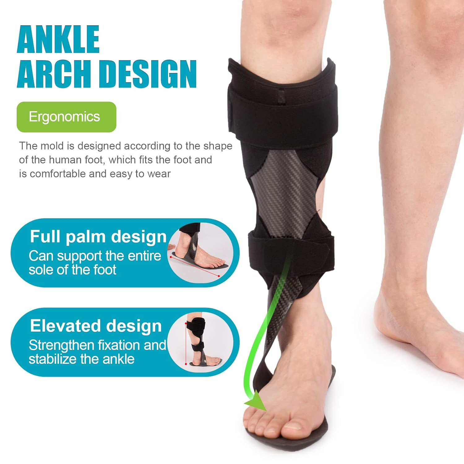 Lightweight Carbon Fiber AFO Brace for Foot Drop & Stroke Recovery – Right L