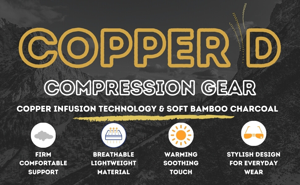 Copper D – Copper Compression Wrist Sleeve – Copper Rayon and Charcoal Infused