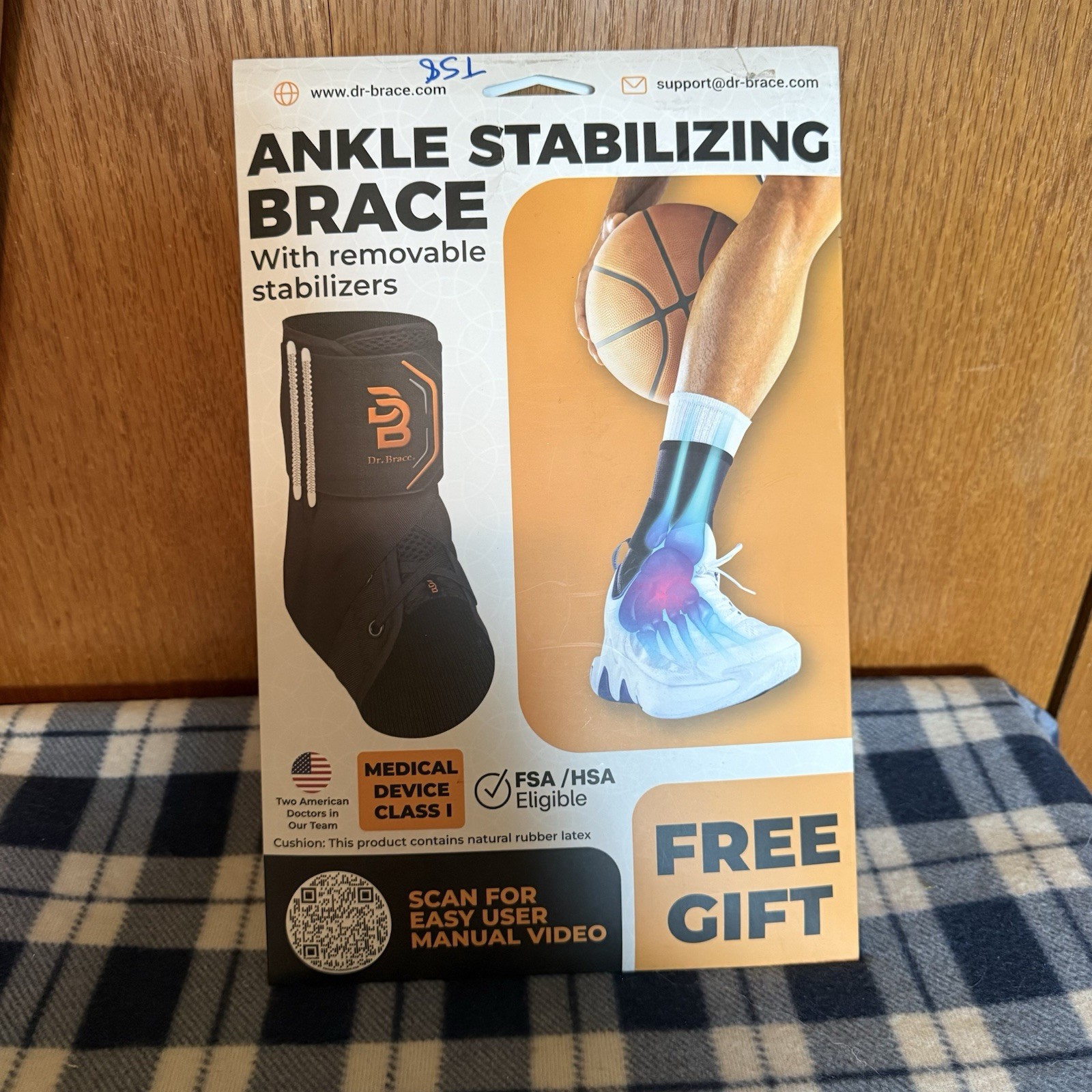 Ankle Stabilizing Brace Size L Black Dr. Brace