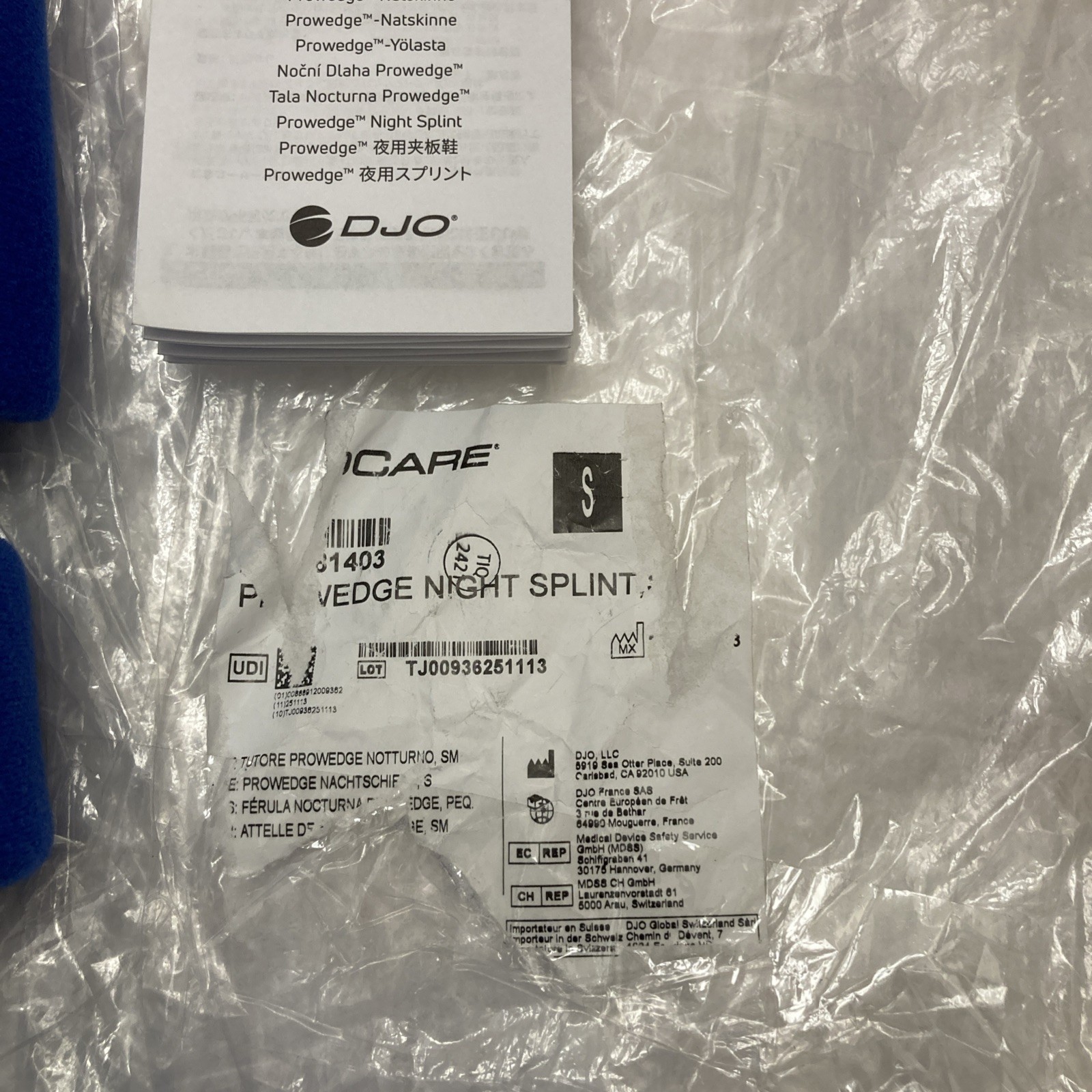 ProWedge ProCare Night Splint Size Small For Left Or Right Brand New Open Box