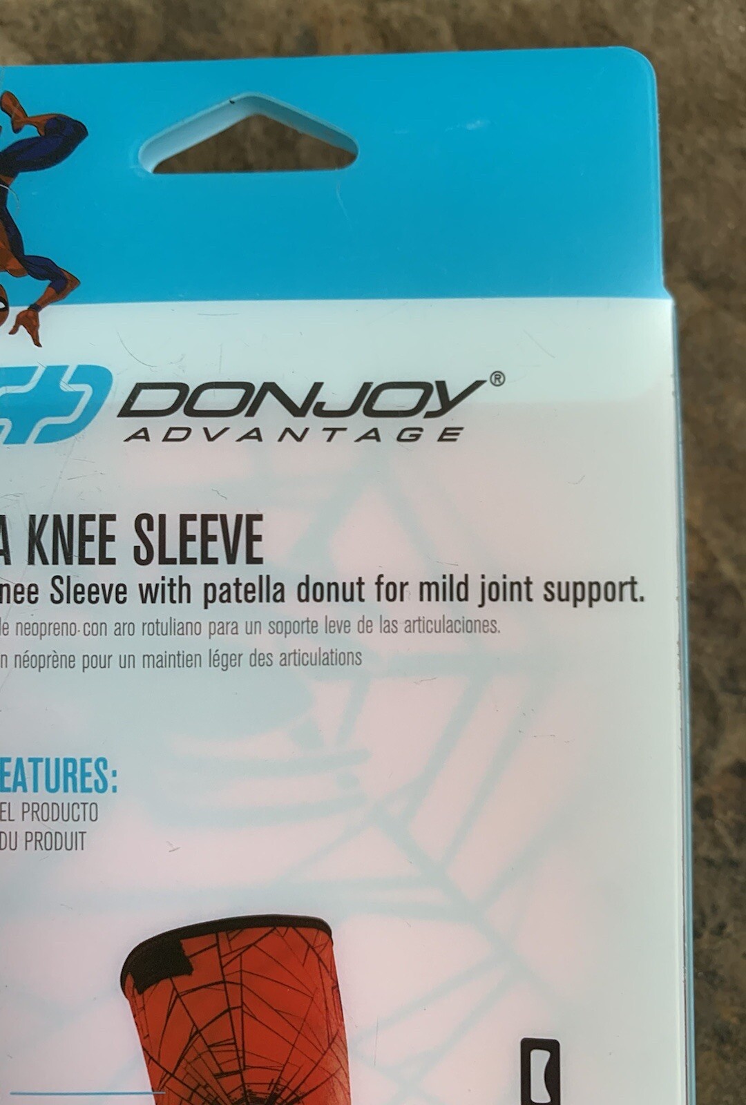 Spiderman Youth Patella Knee Sleeve. Donjoy Advantage Brand. New