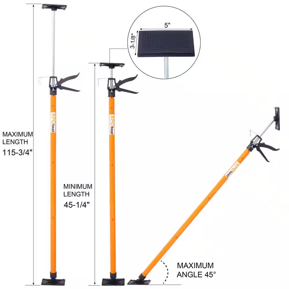 2-Pack Orange Steel Adjustable Support Pole Hand Support System Extends from 45