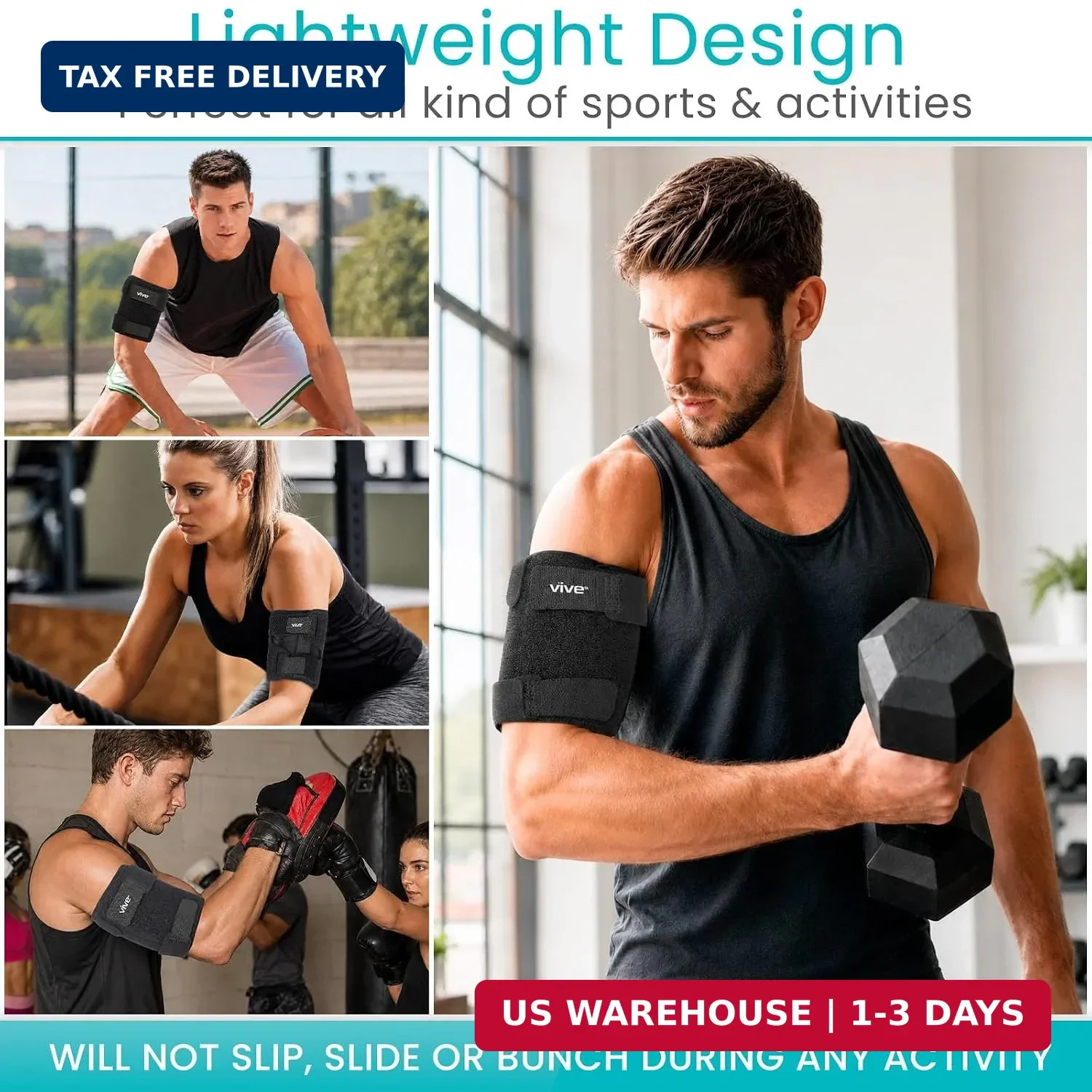 Bicep Brace Compression Sleeve Tendonitis Arm Support Upper Tricep Brace