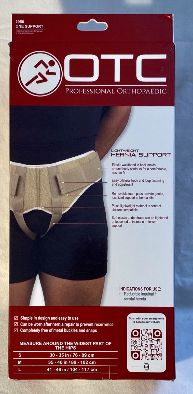 New in Box OTC Lightweight Inguinal Hernia Support M Beige (2956-M) 35″-40″ hips