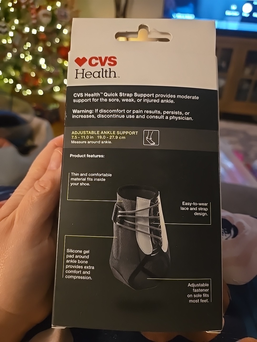 CVS Health Ankle Support with Quick Strap – Moderate Support, One Size B55