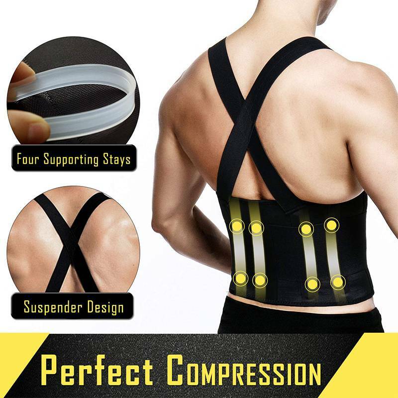 Heavy Duty Lift Lumbar Lower Back Brace Waist Support Belt Brace Suspenders