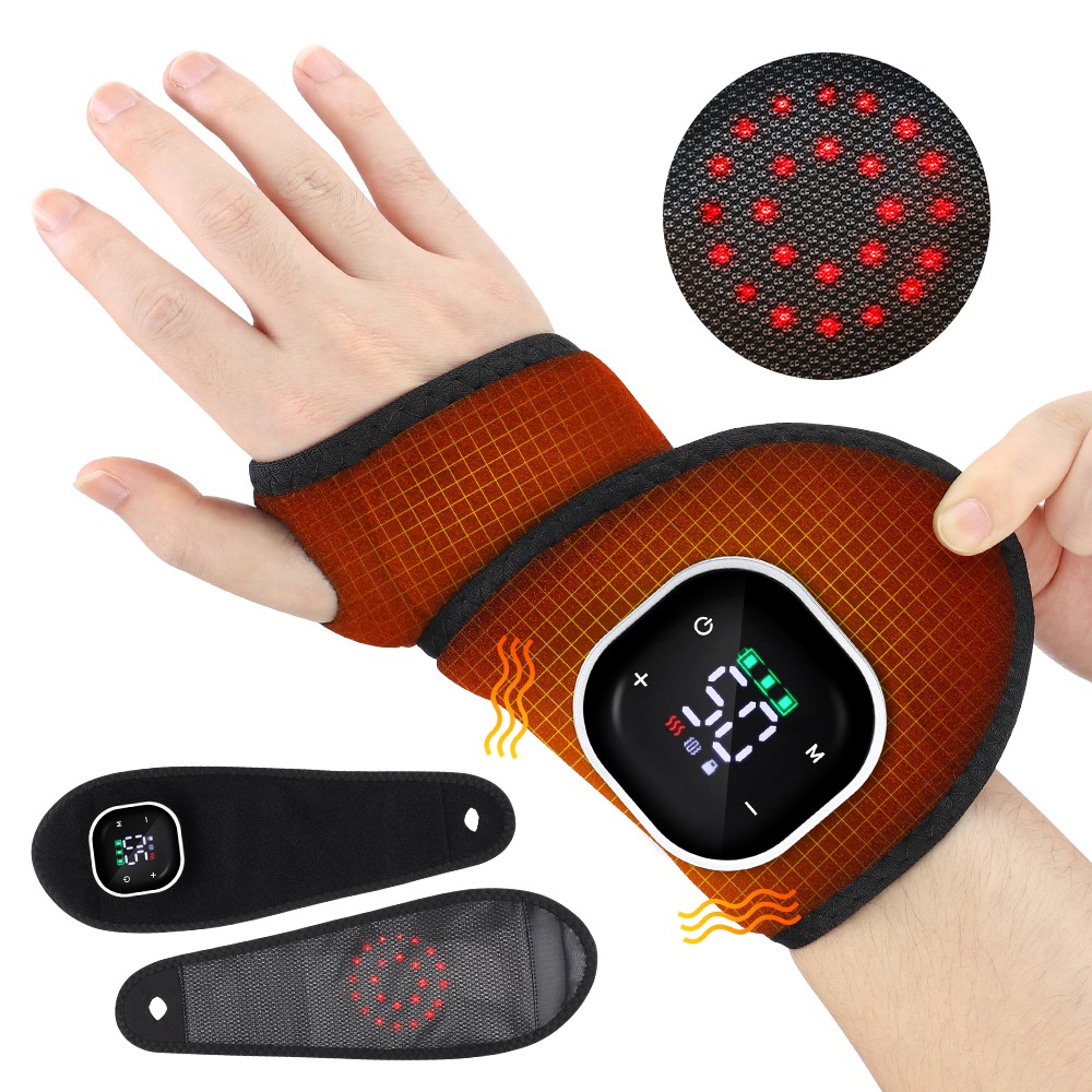 Cordless Hand Wrist Massager Pain Relief with 5 Heat Levels 3 Vibration Modes US