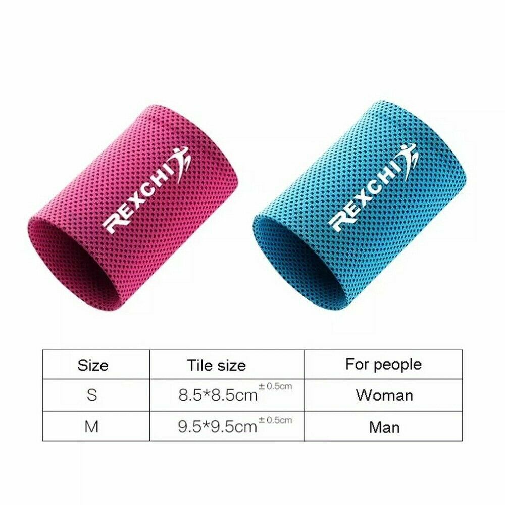 1 pair Wrist Brace Breathable Ice Cooling Tennis Wristband Wrap Sport Sweatband