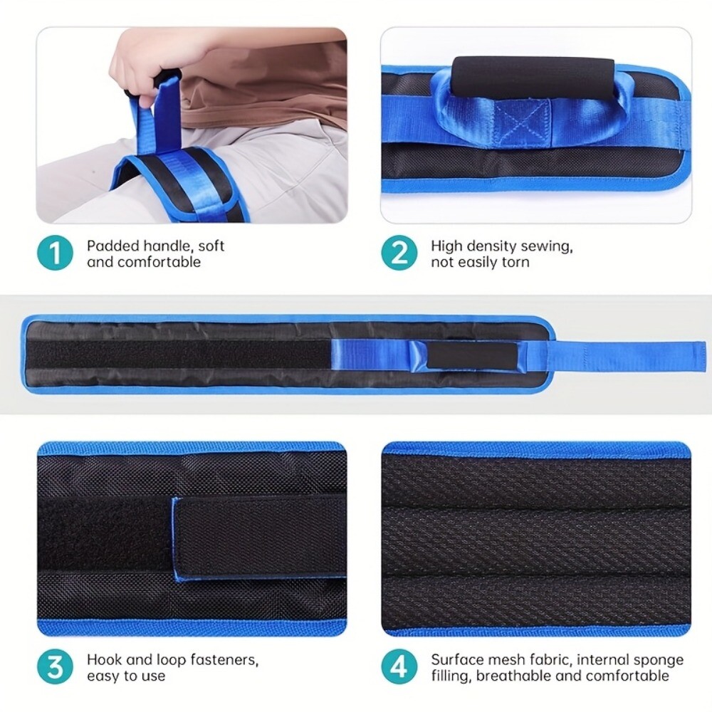 Adjustable Leg Lifter Strap Transfer Belt for Knee Recovery Mobility Assistance