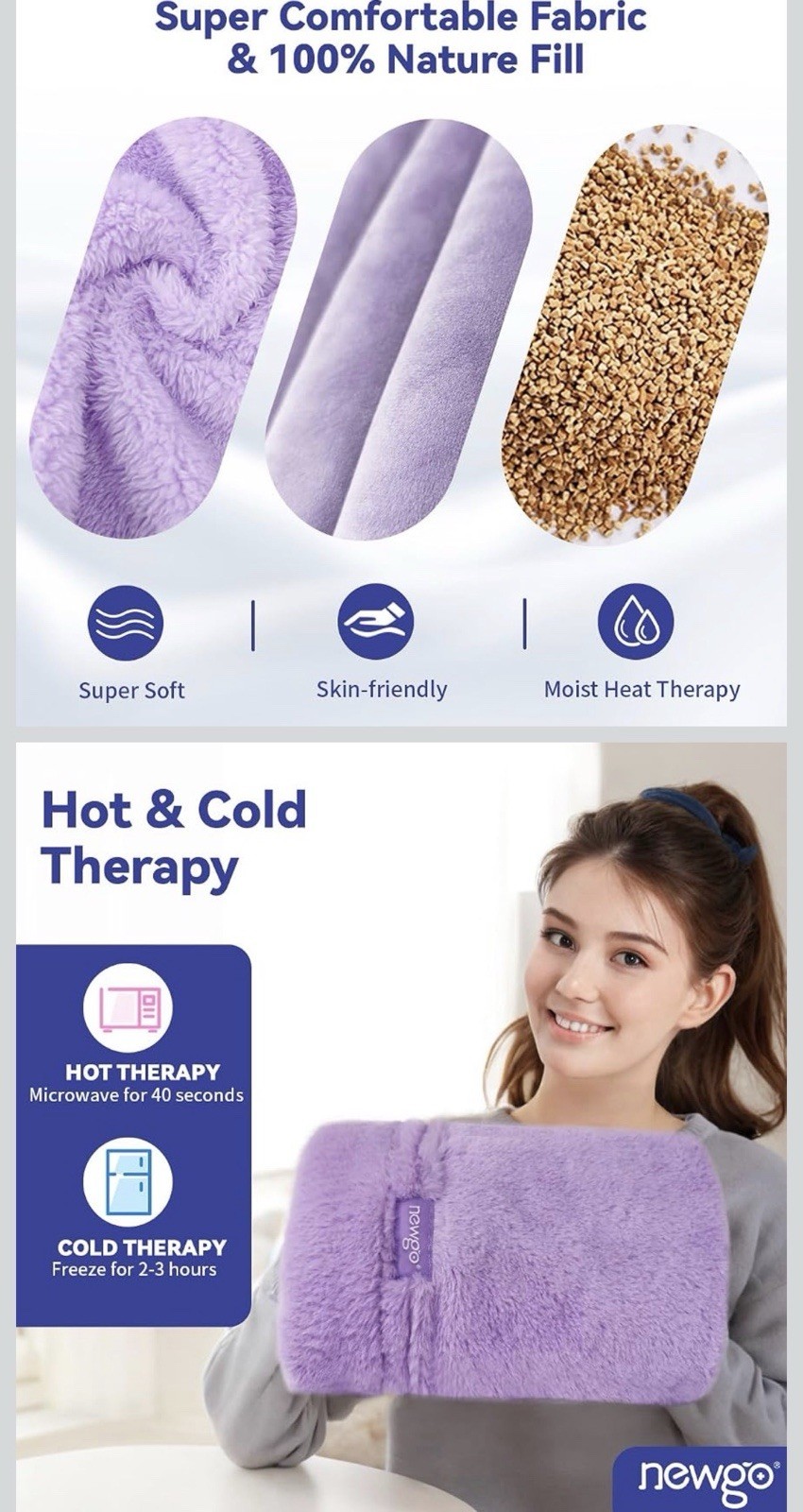 Hands Heated Microwavable Mitt for Arthritis Pain Relief, Stiff Joints/ Soft