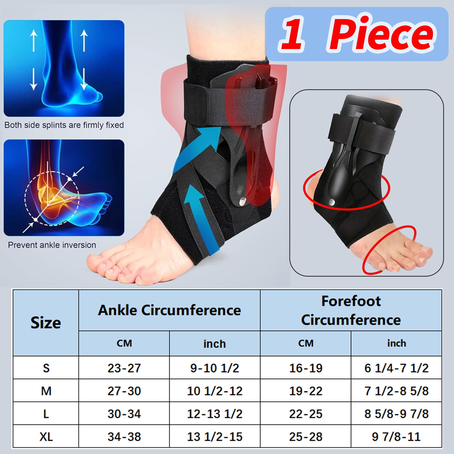 Ankle Support Brace Foot Drop Splint Orthotics Fracture Sprain Injury Support US