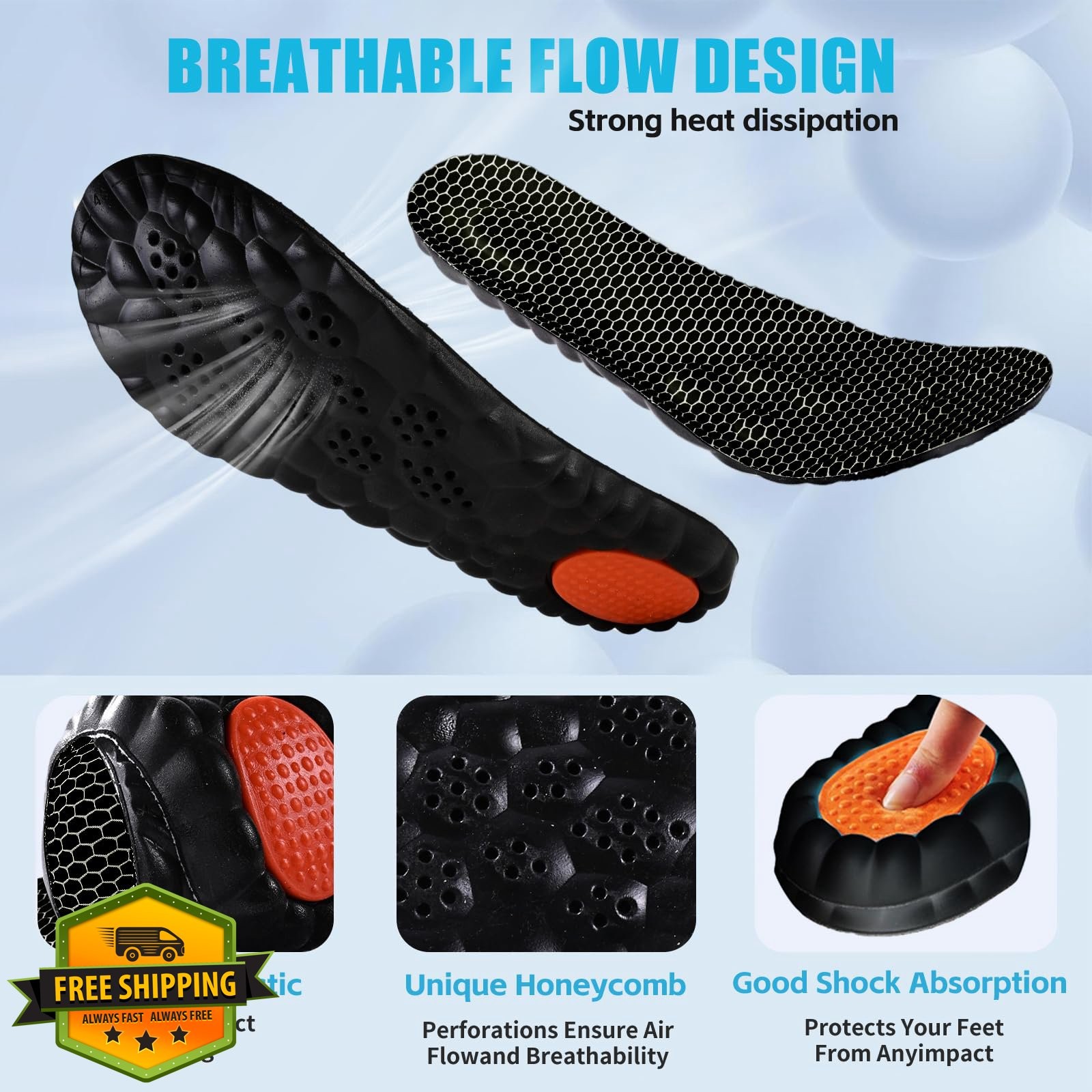 Steppers Insoles Men Women 2026 M8-8.5 W9-9.5 Memory Foam Arch Support