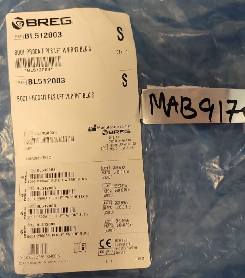 BREG boot Progait PLS LFT w/prnt blk Long-Small.MAB-9176