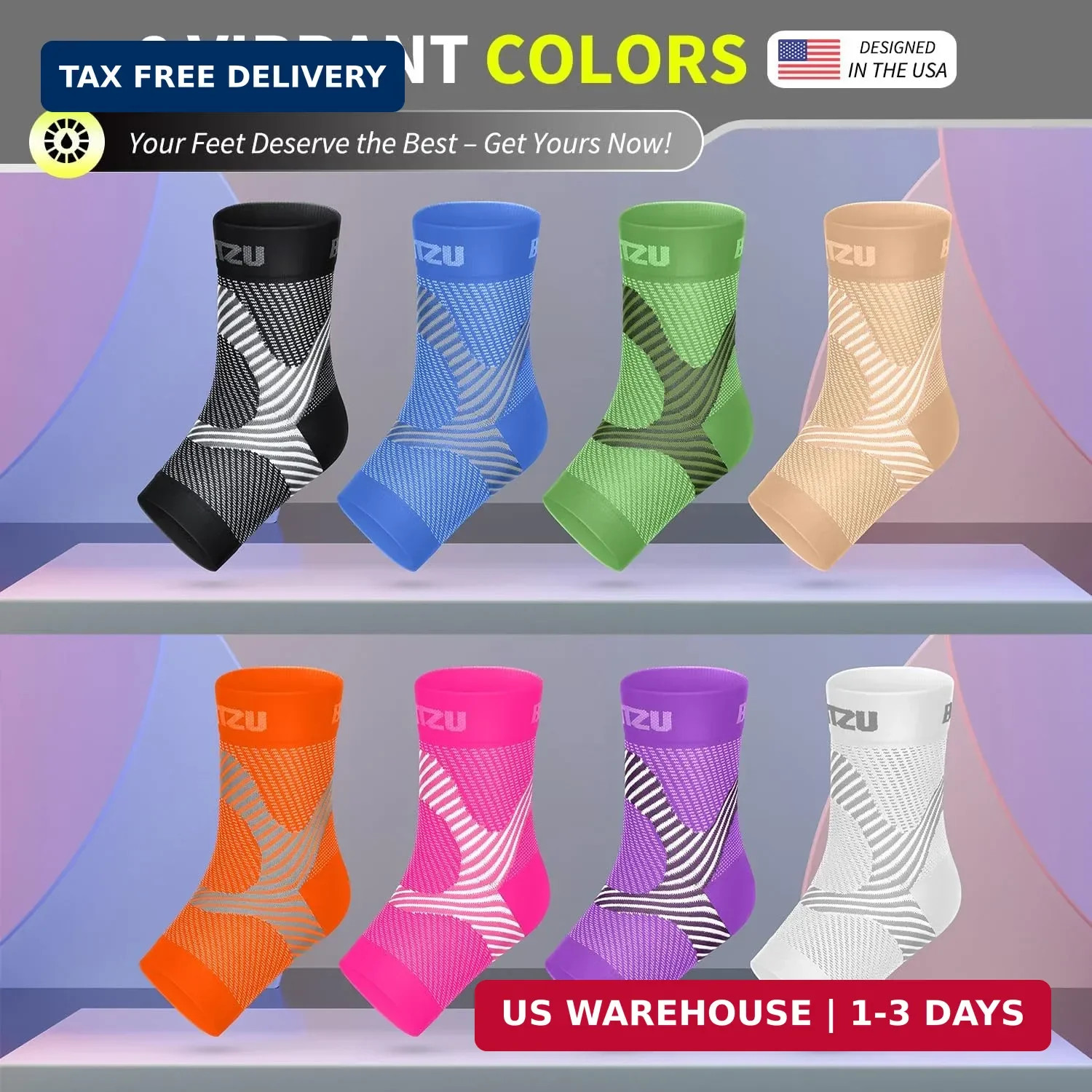 Compression Socks for Plantar Fasciitis, Achilles Tendonitis, Arthritis Relief,