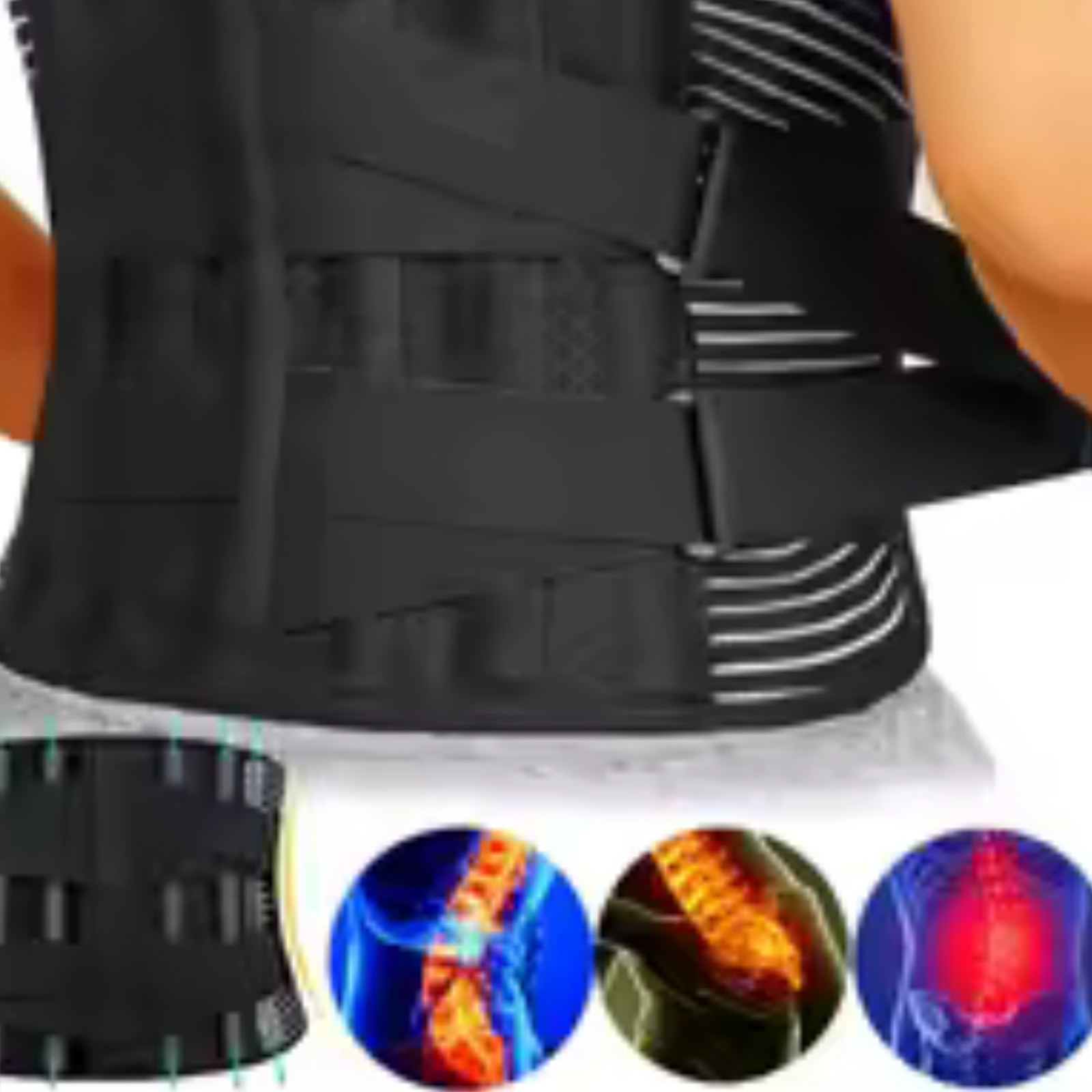 Adjustable Lumbar Support Belt – Double Pull Back Brace, Strong Lower Back Suppo