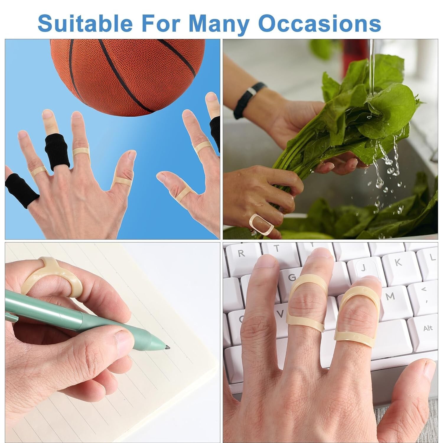 10 Pcs Oval Finger Splints and Sleeves Kit – (Size 4-9)Fingers Brace Support