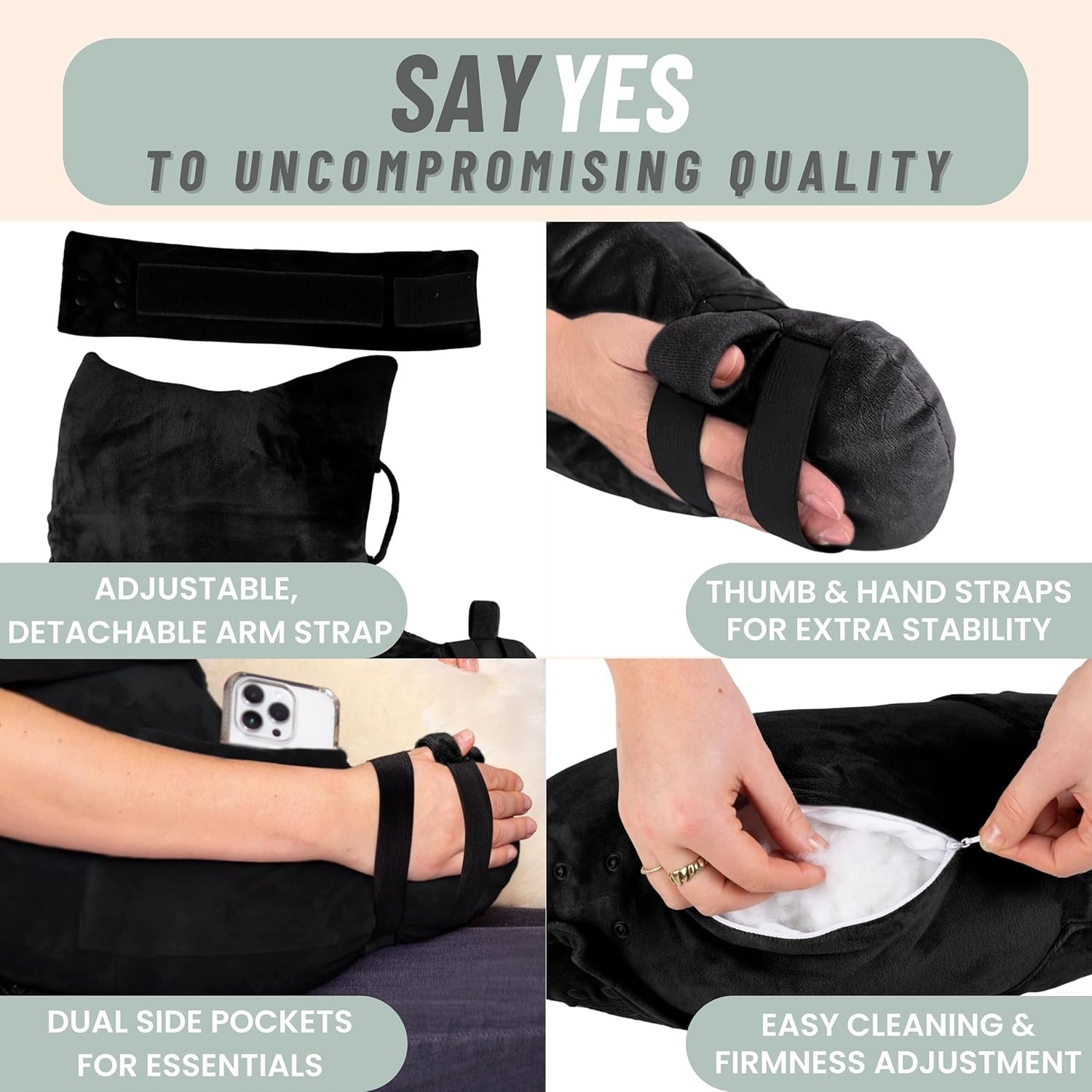 Adjustable Arm Support Pillow for Sleeping with Machine Washable Polyester Cover