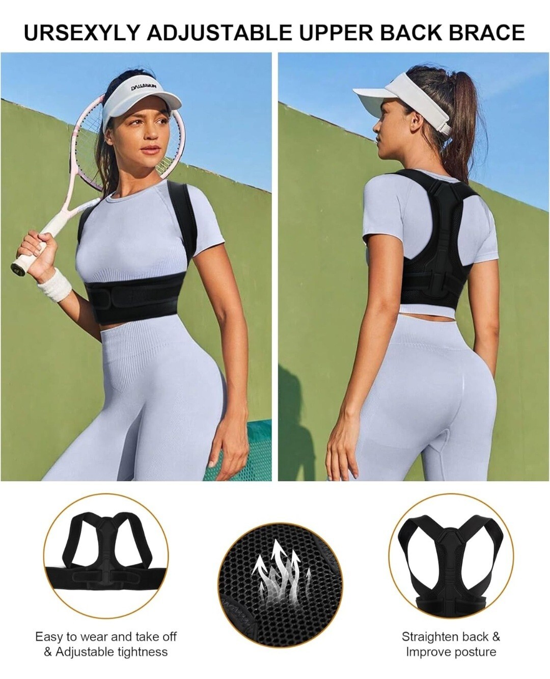 URSEXYLY Back Brace and Posture Corrector for Women and Men