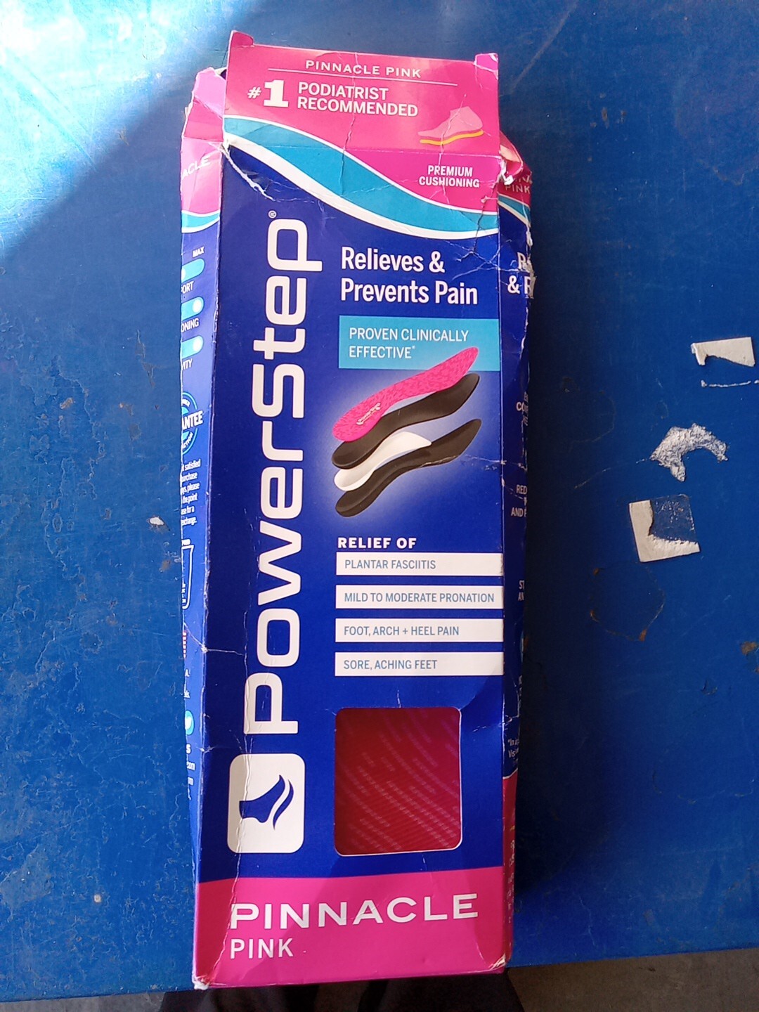 Powerstep Pinnacle Pink Orthotics Arch Support Inserts for Pain Relief Size D