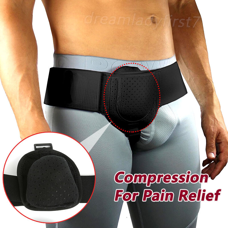 Inguinal Groin Hernia Support Belt for Men and Women with Removable Compression
