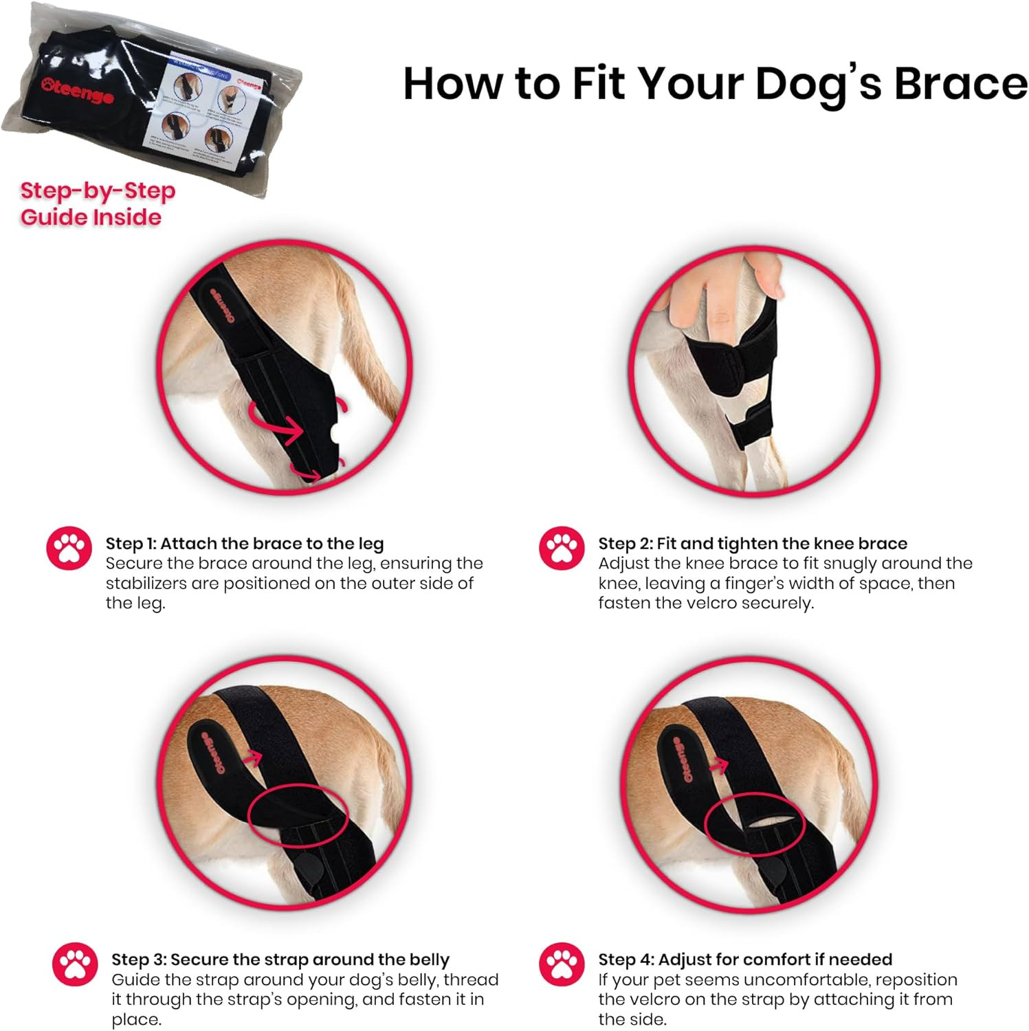 Dog Knee Brace for Torn ACL Hind Leg Dog Knee Braces for Back Leg Torn ACL Knee