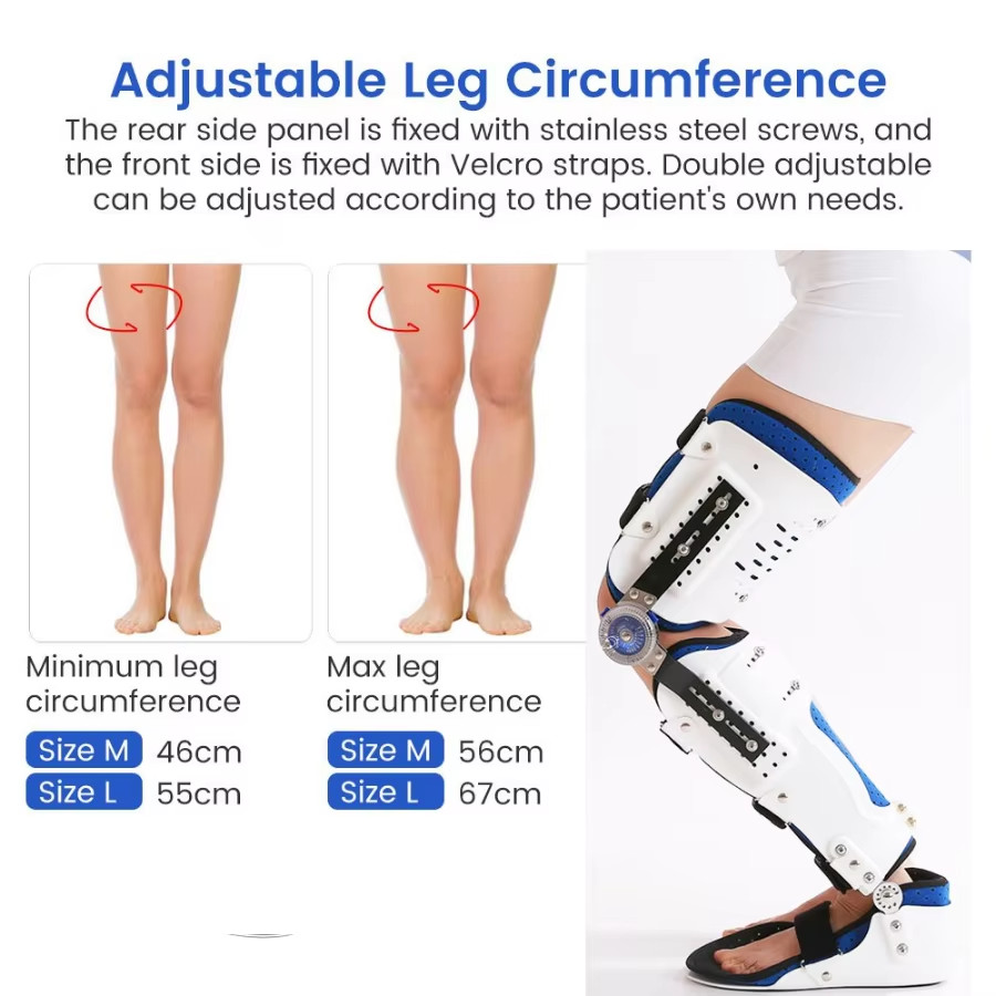 Adjustable orthopedic KAFO Knee Ankle Foot Support Brace Universal-unisex