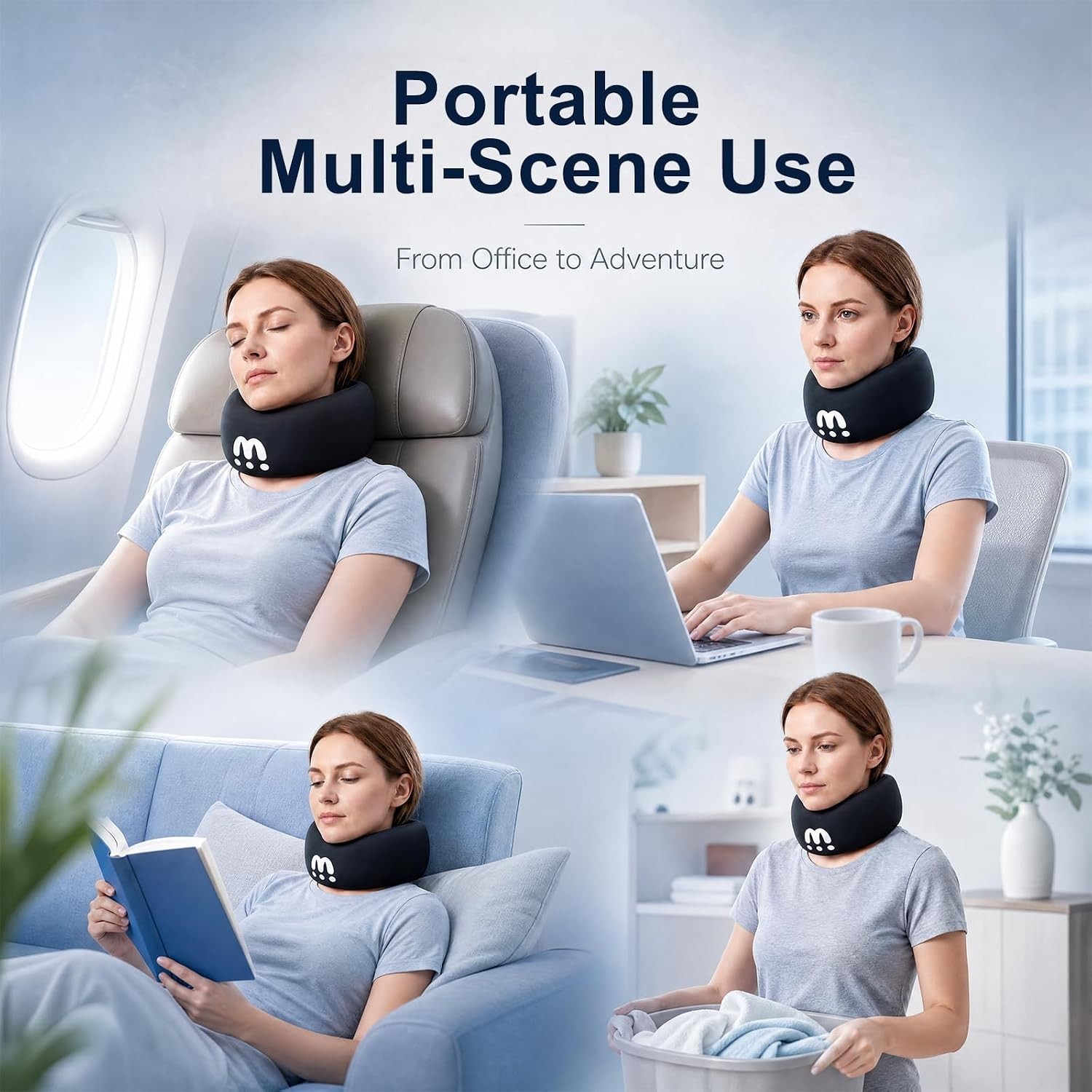 Neck Brace Cervical Collar with Ice Silk Fabric, Ergonomic V-Shape Neck Support