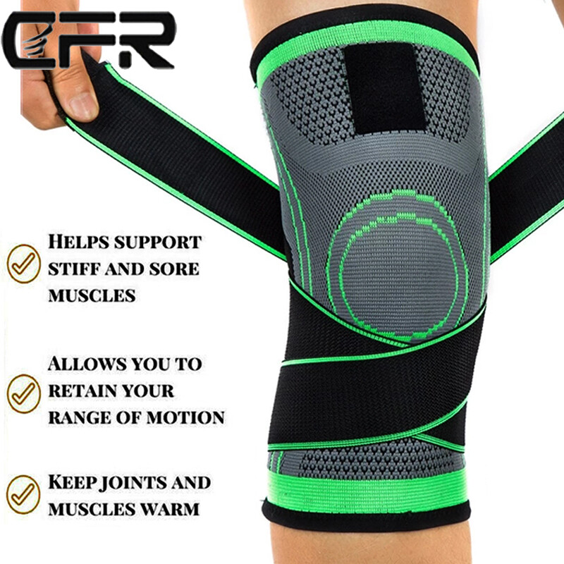 Knee Sleeve With Strap Compression Brace Support Gym Joint Pain Arthritis Relief