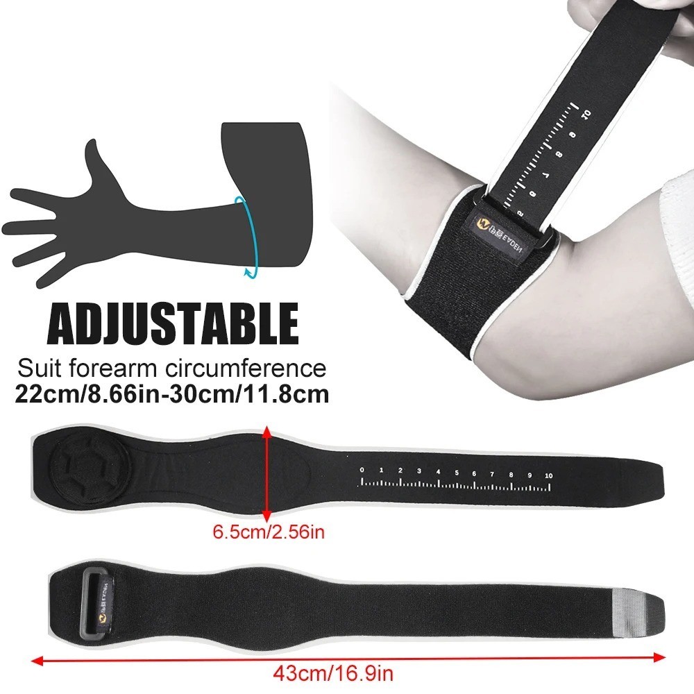 1PC Elbow Compression Brace Forearm Support Strap with Removable Pad