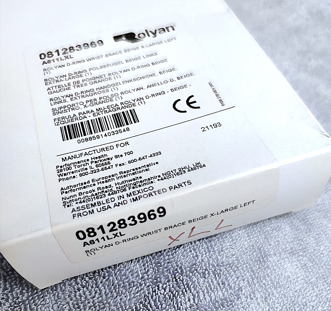 [NEW] Rolyan D-RING Wrist Brace X-Large XL Left Beige A611LXL 081283969