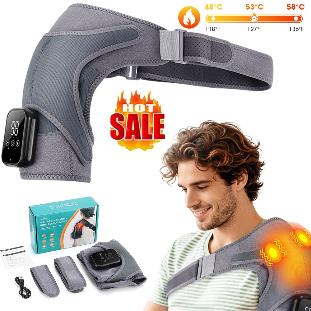 3 Heating Vibration Shoulder Wrap Electric Cordless Vibration Massage 3 Modes