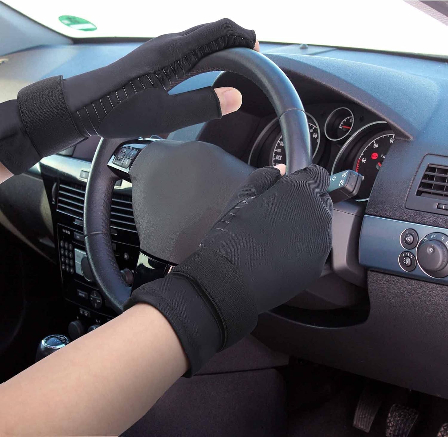 Tikaton Copper Infused Compression Arthritis Gloves with Wrist Strap for Hand Pa