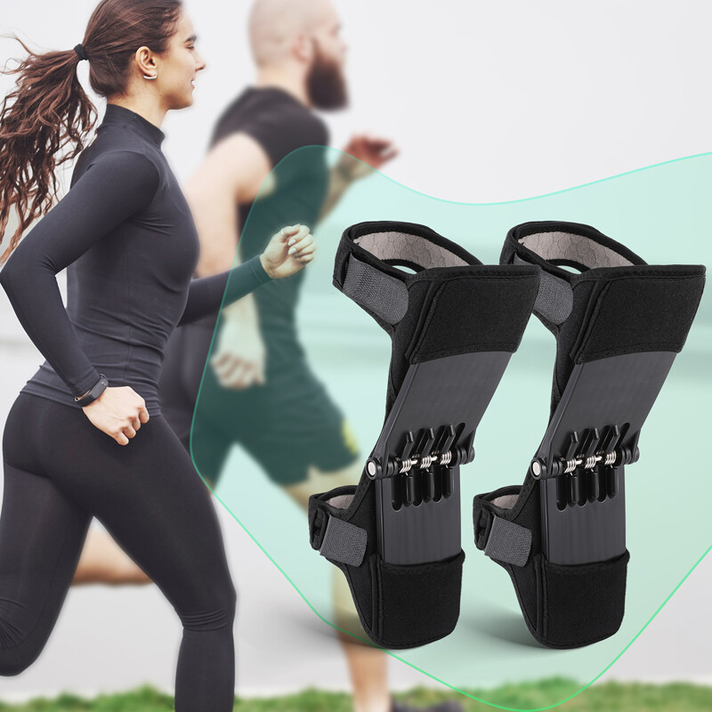 2Pcs Joint Support Brace Knee Pads Booster Lift Squat Sports Power Spring Force