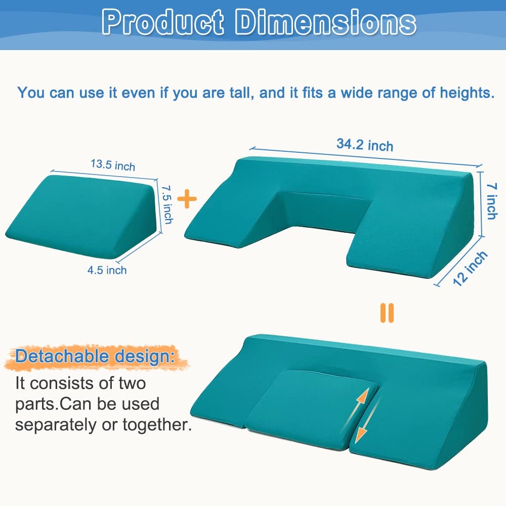 Bedsore Turning Wedge Pillow Side Sleeping Body 34.2 x 12 x 7 inches, Green