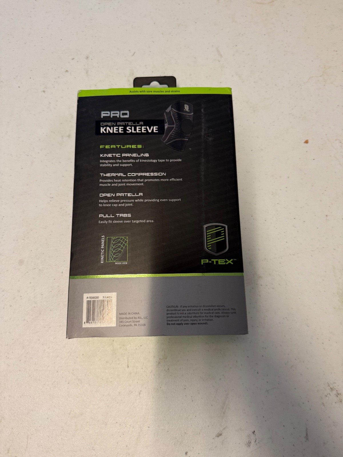 P-TEX Pro Knee Sleeve Open Patella P-TEXK200 Black Multiple Sizes Brand New