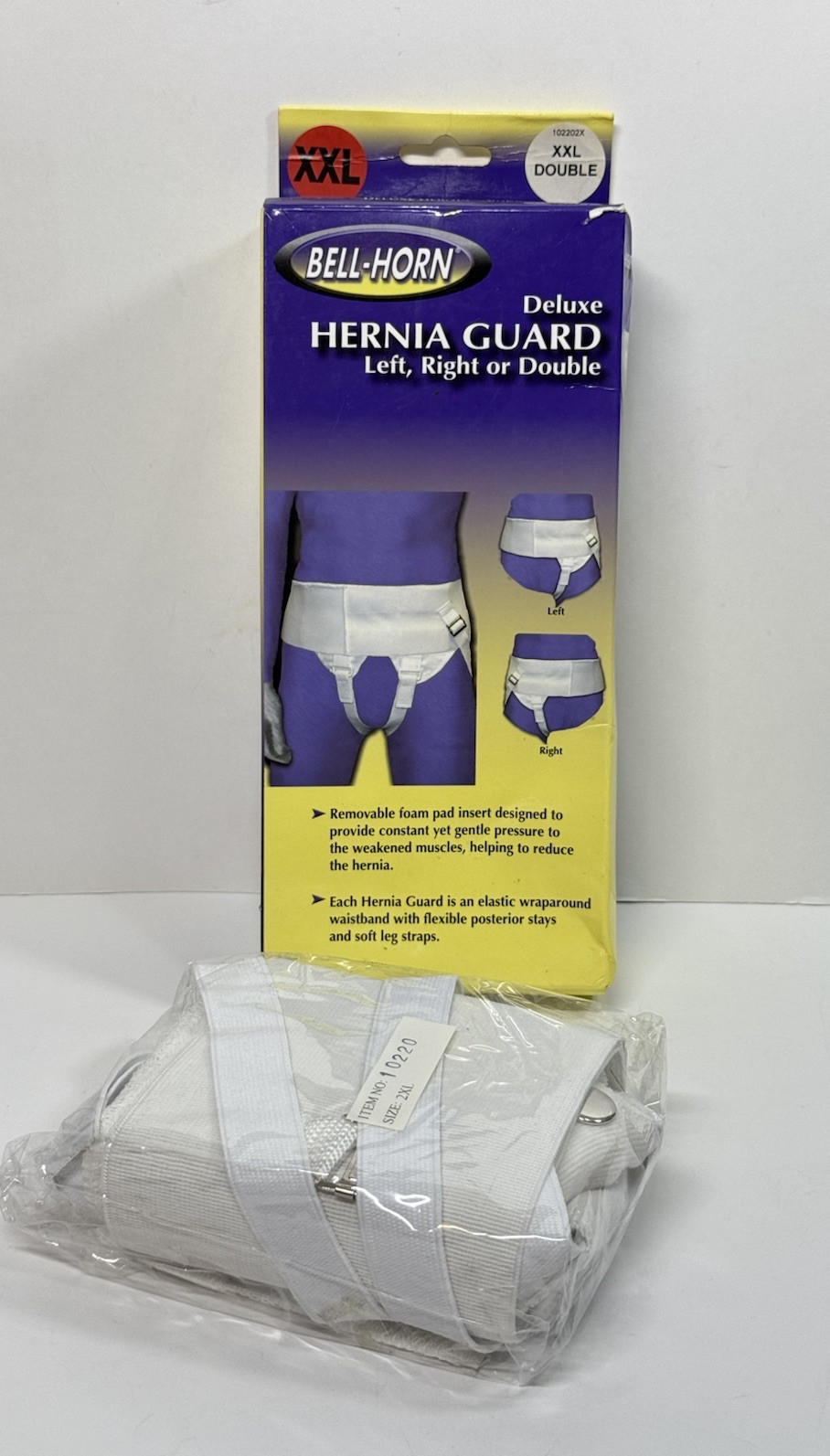 Bell-Horn Deluxe Woven Hernia Guard Support Belt Left Right Double Support XXL