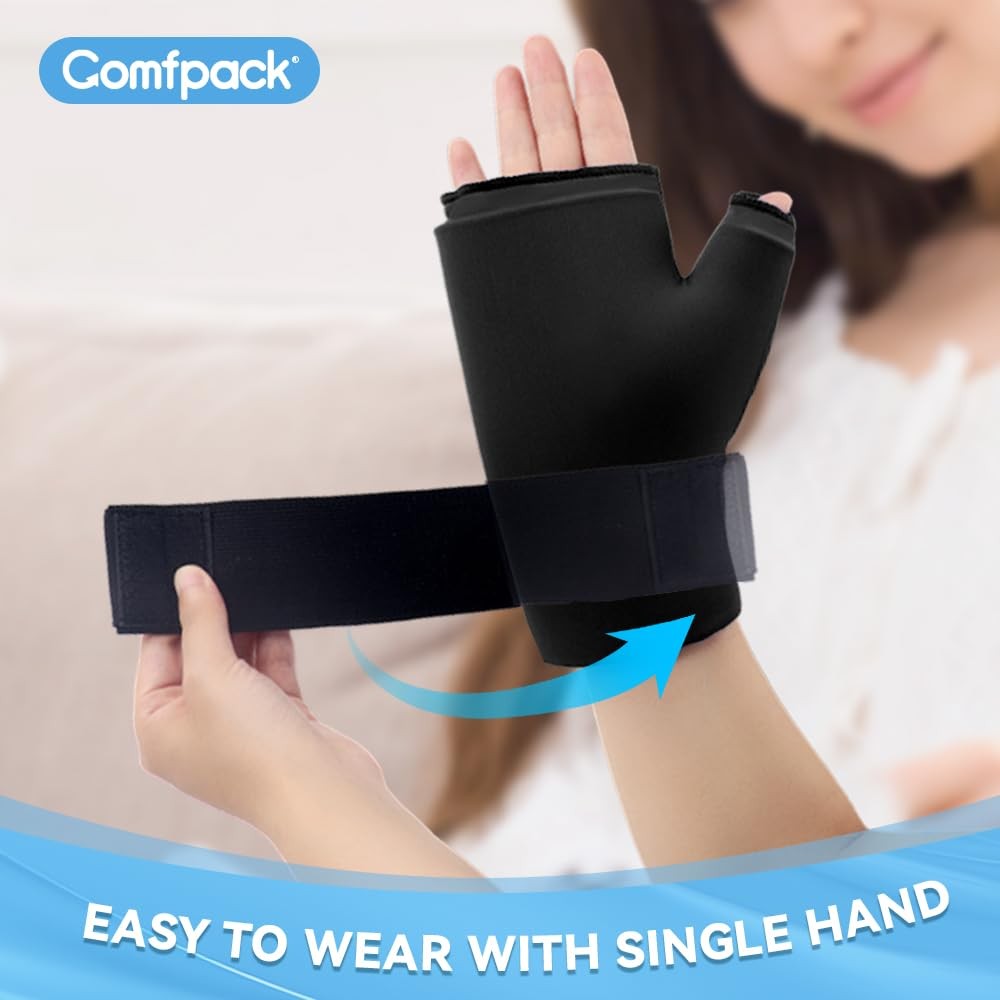 Hand Ice Pack Gloves for Arthritis, 2PCS Wearable Thumb Ice Pack Wrap, Hot Co…