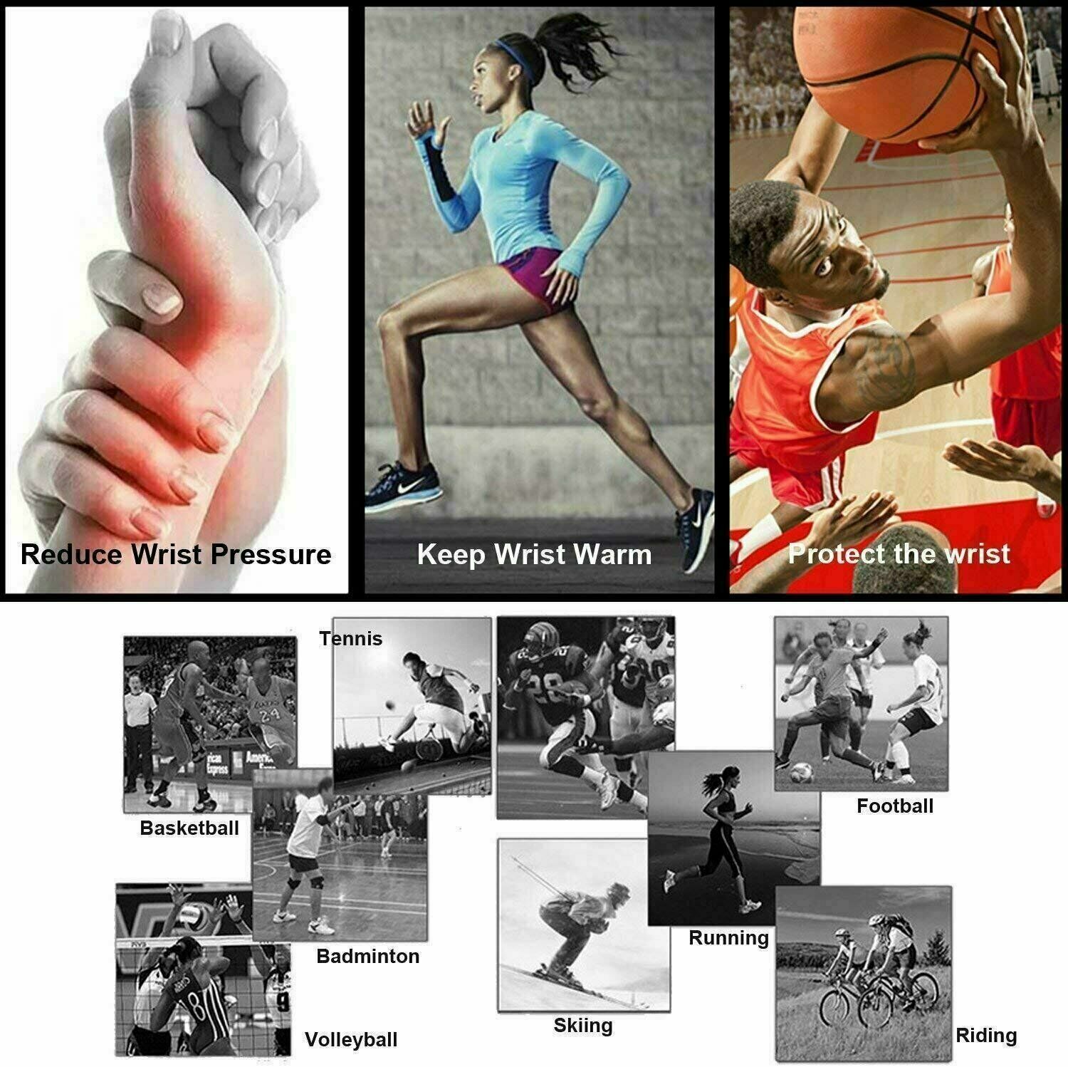 1-2Pc Left Right Wrist Hand Support Brace Carpal Tunnel Arthritis Gym Sports US