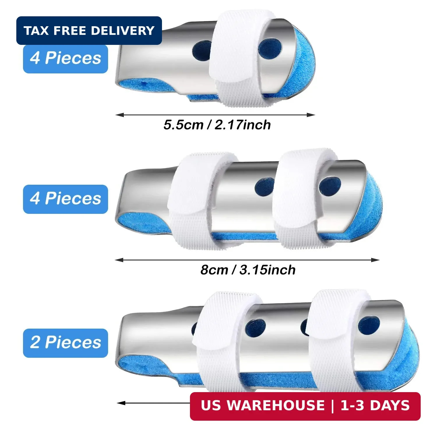 10 Pieces Finger Splints Metal Padded Support Finger Stabilizer with Soft Foa…