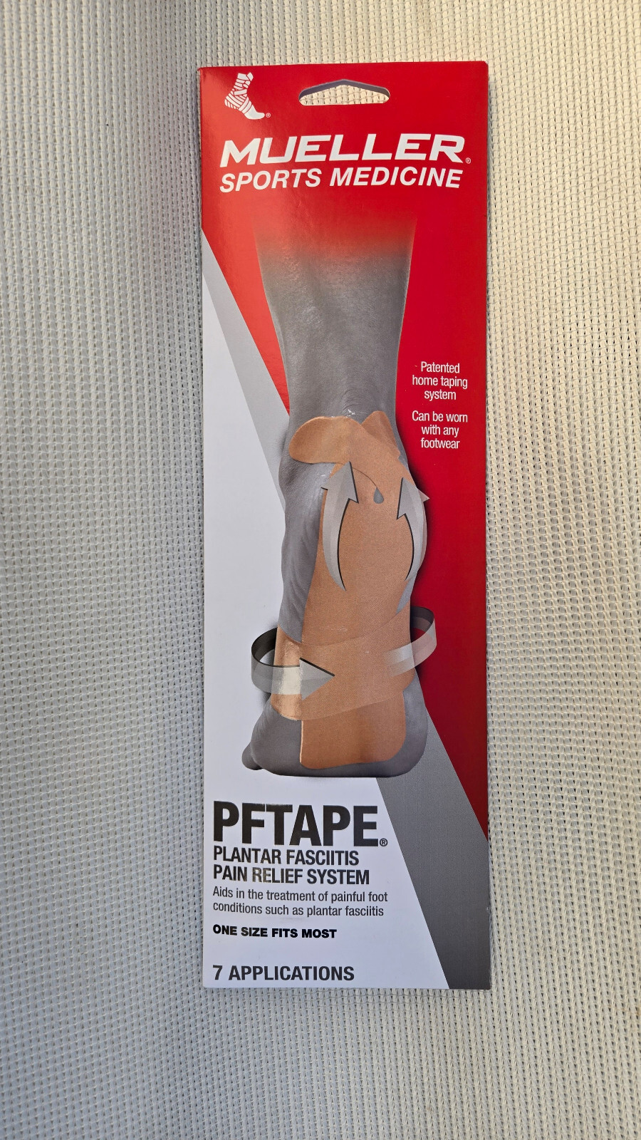 Mueller PFTape Pain Relief Plantar Fasciitis and Heel Pain 7 packs of 7 tapes ea