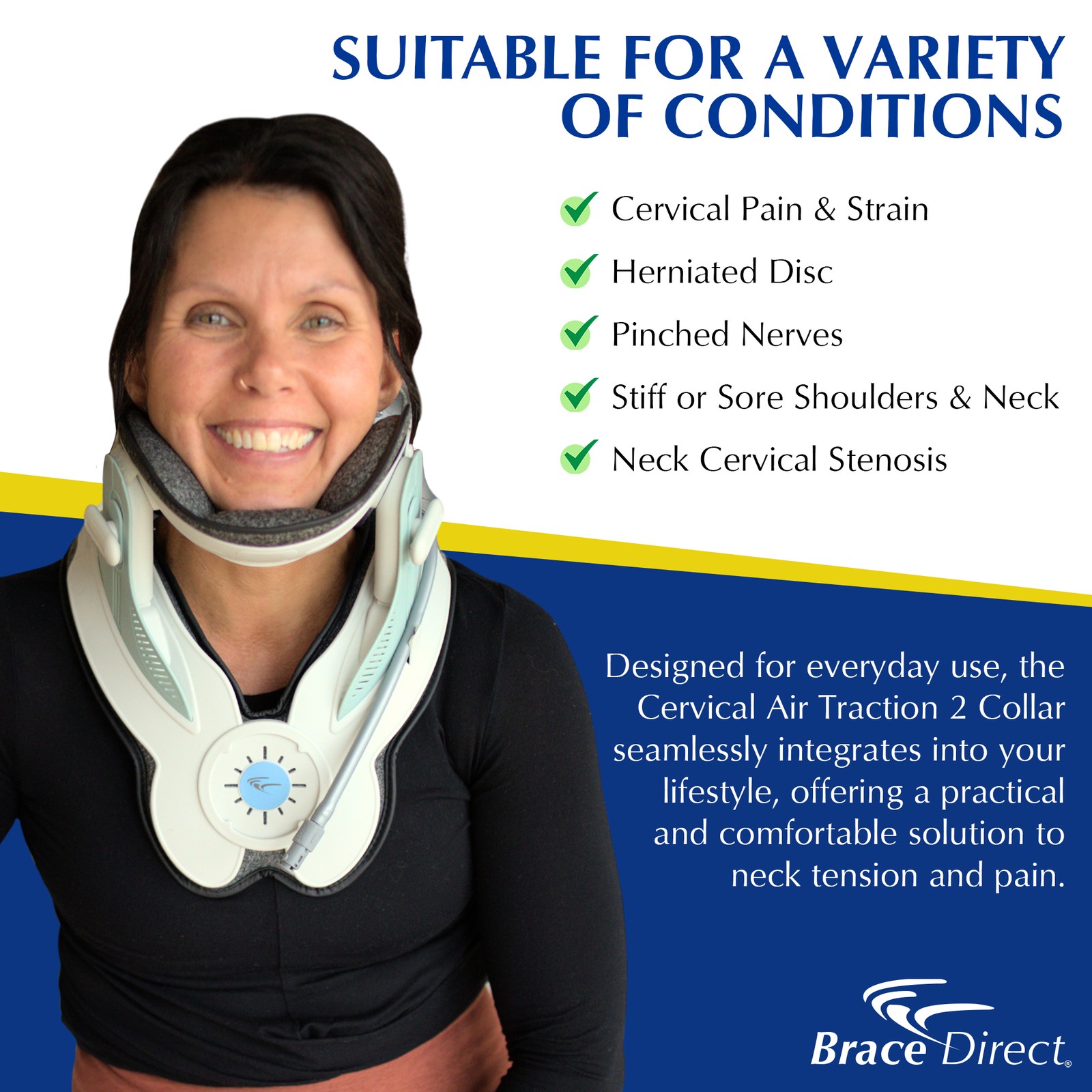 Cervical Neck Air Traction Collar & Stretcher- Neck and Shoulder Pain Relief
