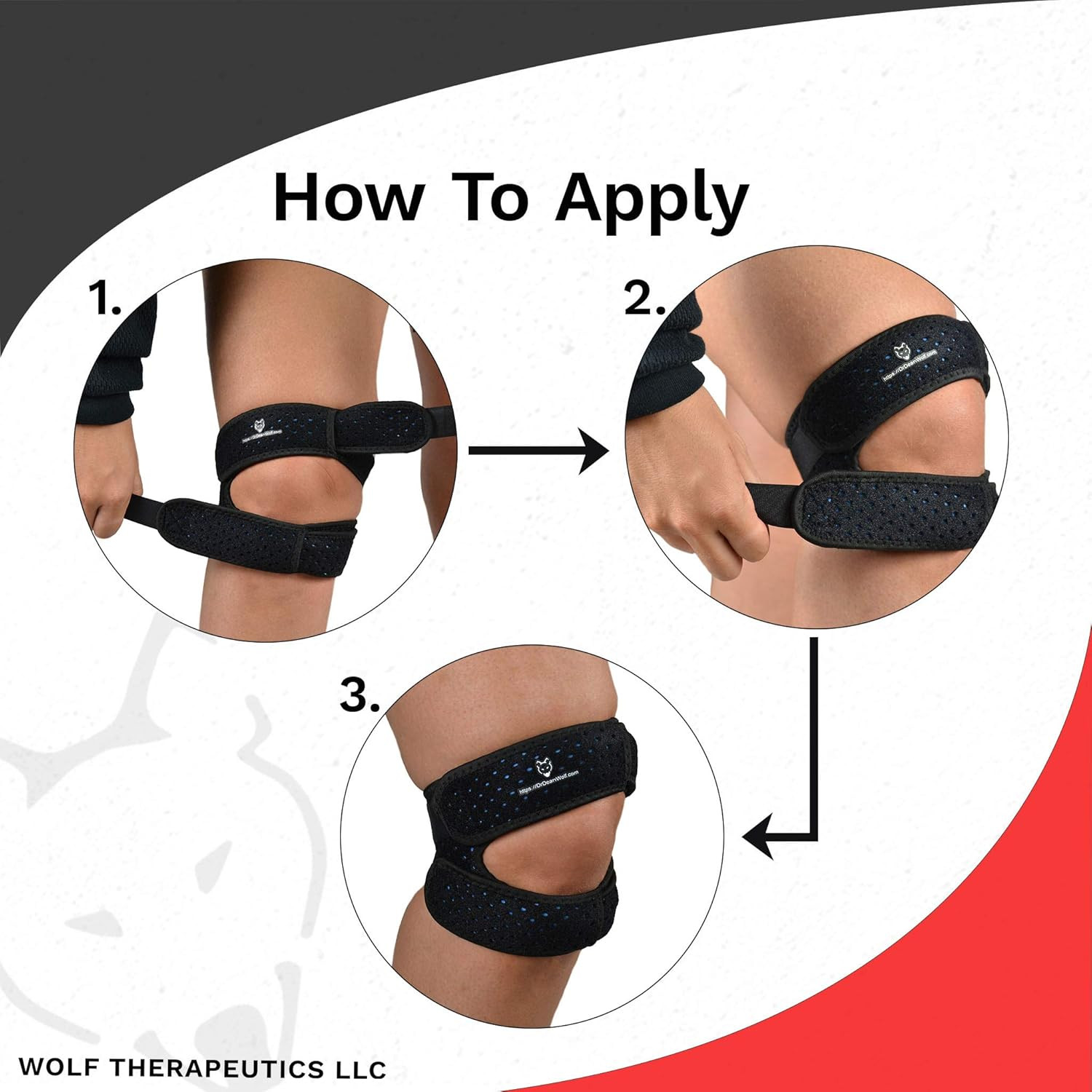 Dr. Wolf Dual Knee Strap for Patellar Tendon Support – Pain Relief Band for Jump
