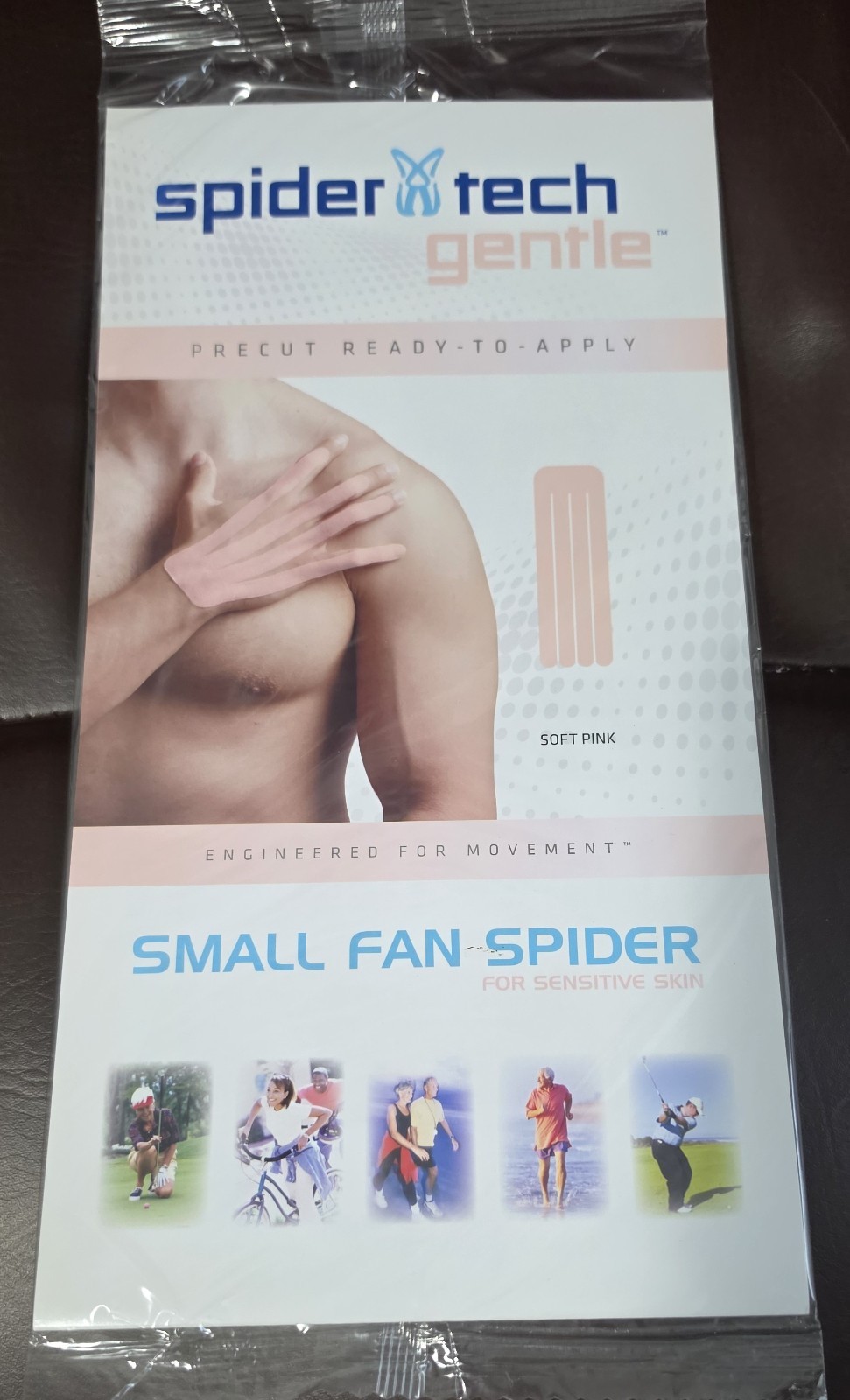 SPIDER TECH PRECUT READY TO APPLY KINESIOLGY TAPE (SMALL FAN SPIDER) SOFT PINK
