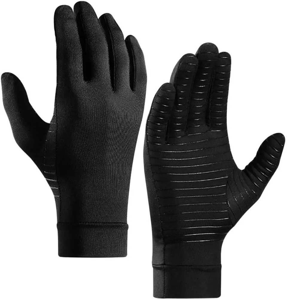 1 Pair Copper Compression Gloves Full Finger Arthritis Support Hand Pain Relief