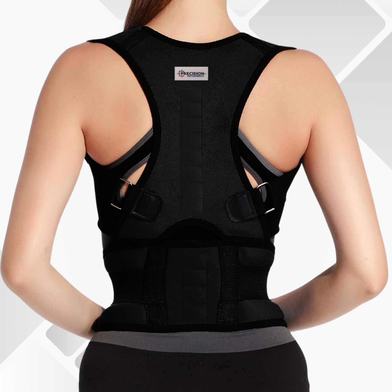 NEOPRENE MAGNETIC POSTURE CORRECTOR BAD BACK LUMBAR SHOULDER SUPPORT BELT BRACE