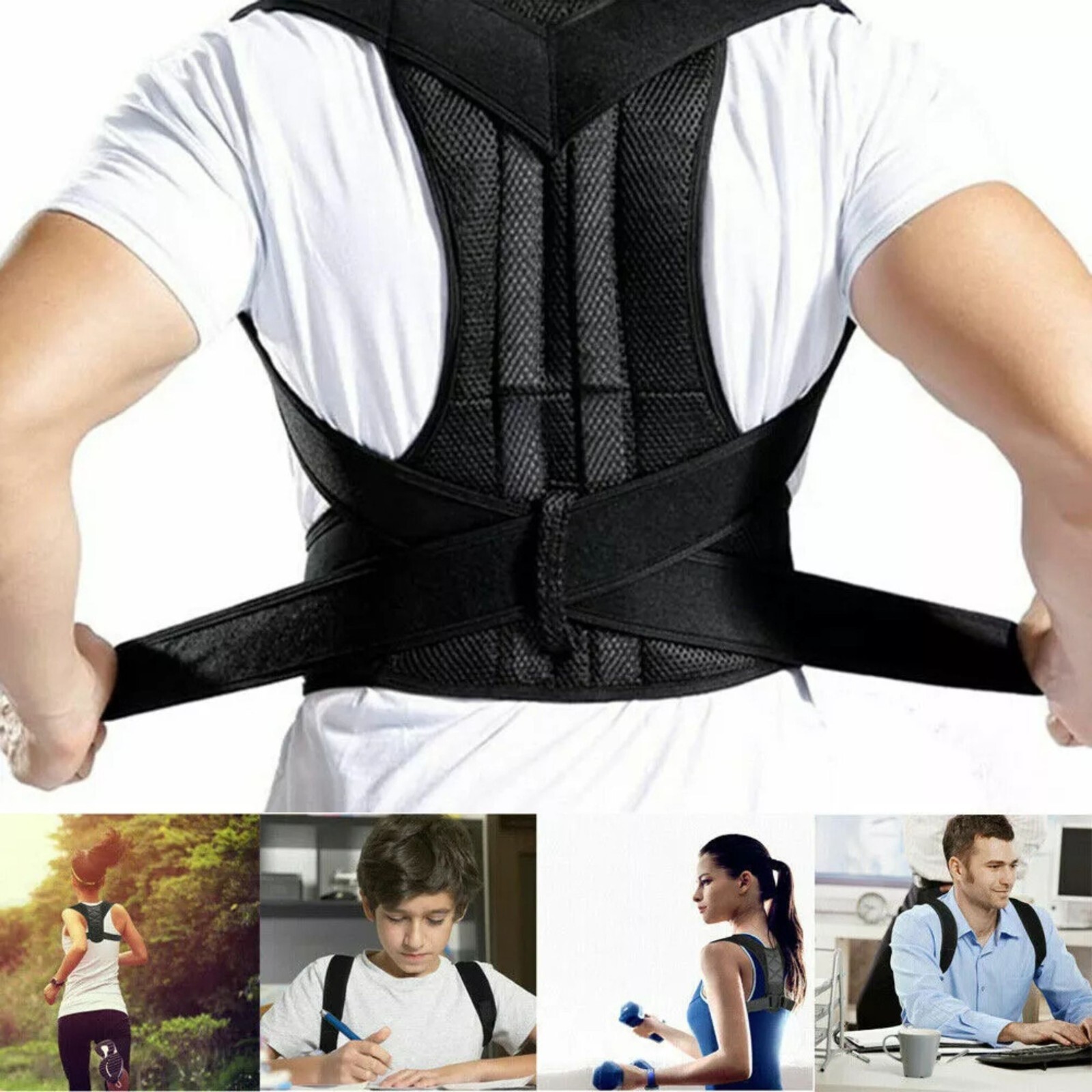 Posture Corrector Low Back Support Shoulder adjustable Back Posture Brace, XXL