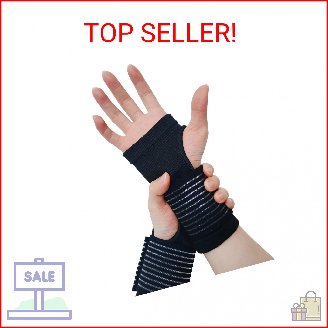 WOXVM 2 Pack Wrist Brace, Compression Wrist Support Splint for Women Men, Adjust